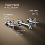Purist® Wall-mount bathroom sink faucet trim with Cross handles, 1.2 gpm