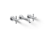 Purist® Wall-mount bathroom sink faucet trim with Cross handles, 1.2 gpm