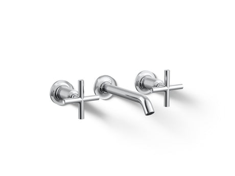 Purist® Wall-mount bathroom sink faucet trim with Cross handles, 1.2 gpm