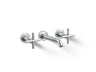 Purist® Wall-mount bathroom sink faucet trim with Cross handles, 1.2 gpm