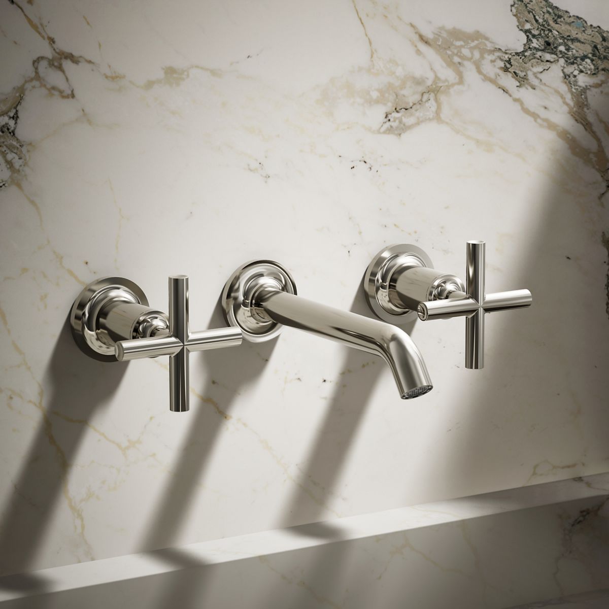 Purist® Wall-mount bathroom sink faucet trim with Cross handles, 1.2 gpm