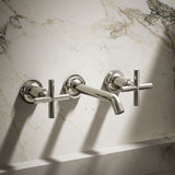 Purist® Wall-mount bathroom sink faucet trim with Cross handles, 1.2 gpm
