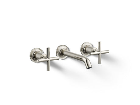 Purist® Wall-mount bathroom sink faucet trim with Cross handles, 1.2 gpm