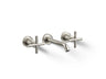 Purist® Wall-mount bathroom sink faucet trim with Cross handles, 1.2 gpm