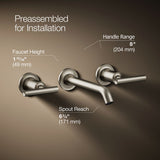 Purist® Wall-mount bathroom sink faucet trim with Lever handles, 1.2 gpm