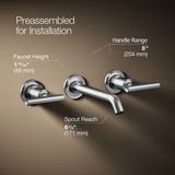 Purist® Wall-mount bathroom sink faucet trim with Lever handles, 1.2 gpm
