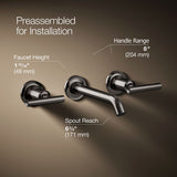 Purist® Wall-mount bathroom sink faucet trim with Lever handles, 1.2 gpm