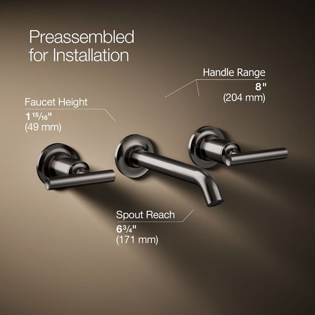 Purist® Wall-mount bathroom sink faucet trim with Lever handles, 1.2 gpm