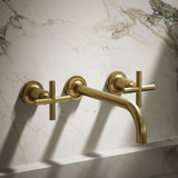 Purist® Wall-mount bathroom sink faucet trim with Cross handles, 1.2 gpm