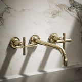 Purist® Wall-mount bathroom sink faucet trim with Cross handles, 1.2 gpm