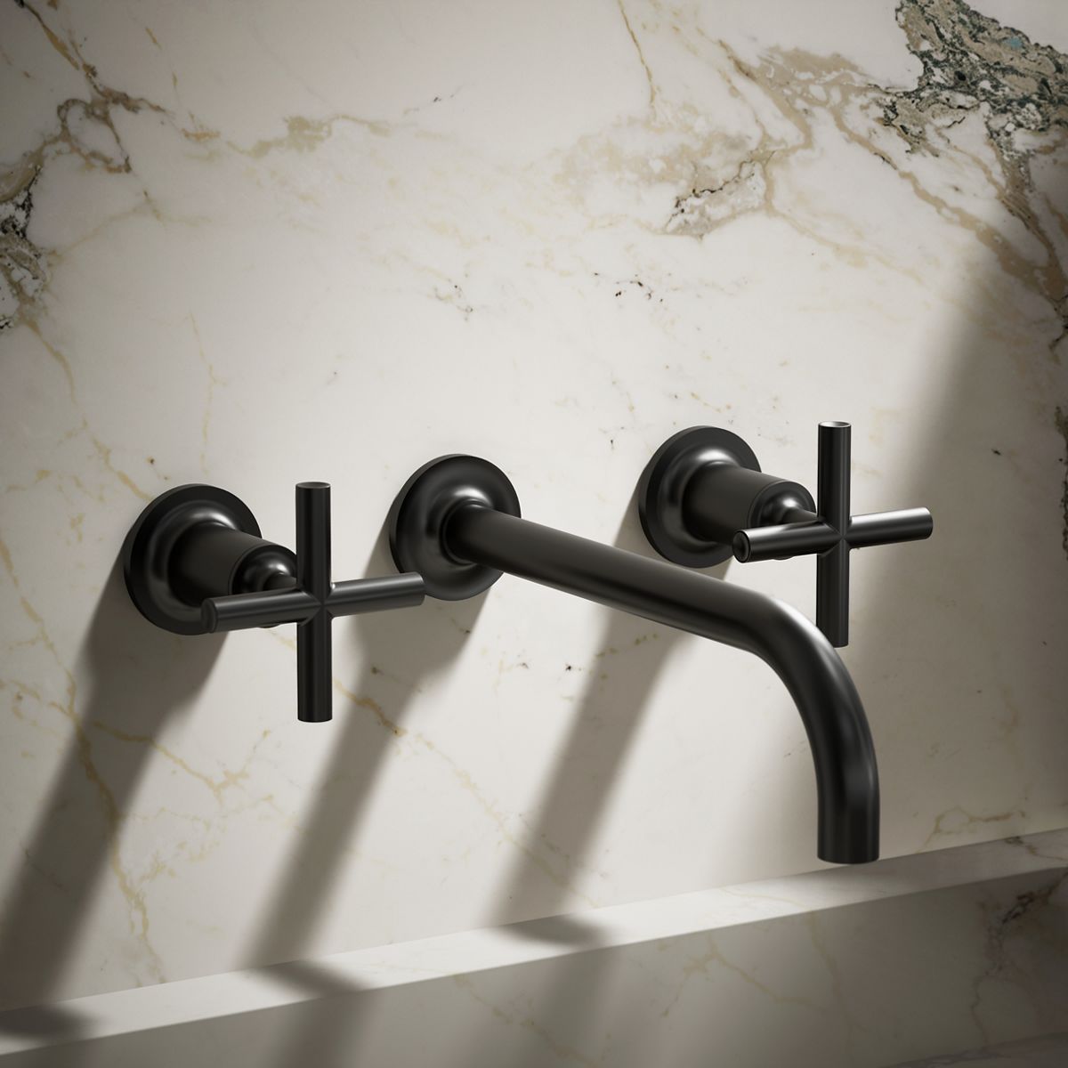 Purist® Wall-mount bathroom sink faucet trim with Cross handles, 1.2 gpm