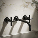 Purist® Wall-mount bathroom sink faucet trim with Cross handles, 1.2 gpm
