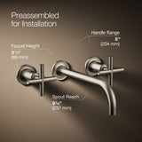 Purist® Wall-mount bathroom sink faucet trim with Cross handles, 1.2 gpm