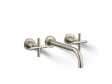 Purist® Wall-mount bathroom sink faucet trim with Cross handles, 1.2 gpm