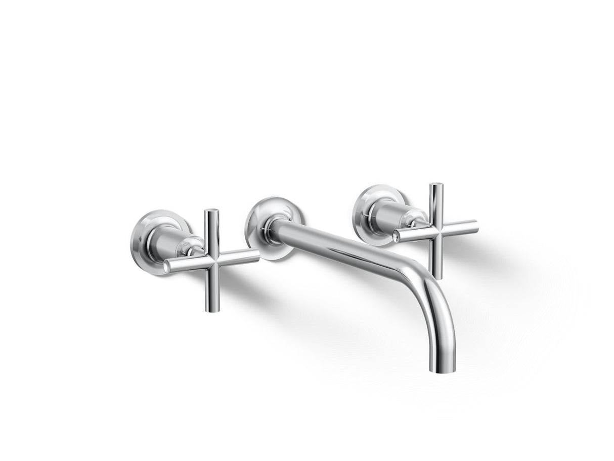 Purist® Wall-mount bathroom sink faucet trim with Cross handles, 1.2 gpm