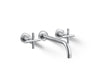 Purist® Wall-mount bathroom sink faucet trim with Cross handles, 1.2 gpm