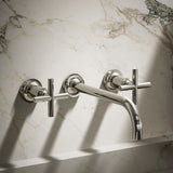 Purist® Wall-mount bathroom sink faucet trim with Cross handles, 1.2 gpm