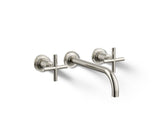Purist® Wall-mount bathroom sink faucet trim with Cross handles, 1.2 gpm