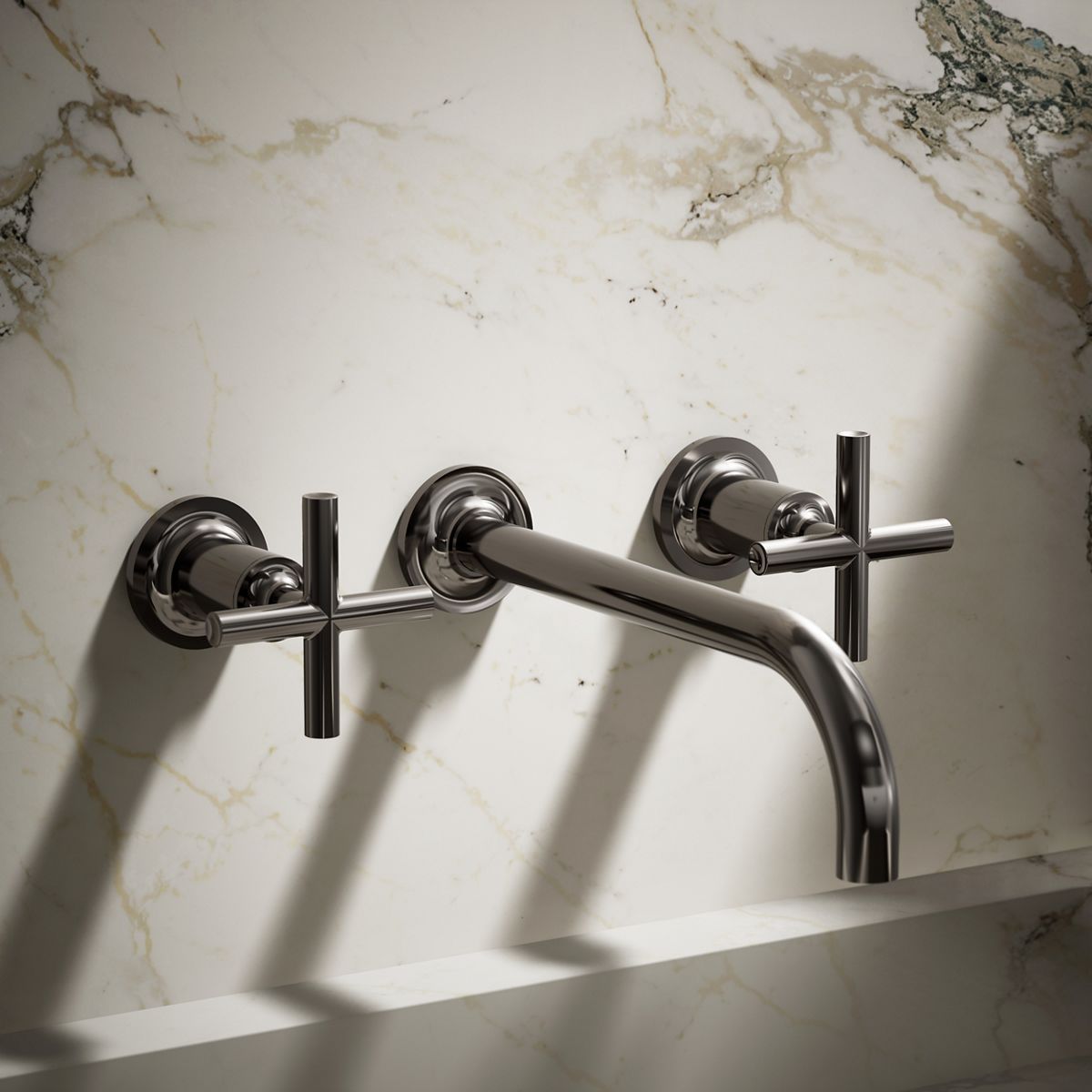 Purist® Wall-mount bathroom sink faucet trim with Cross handles, 1.2 gpm
