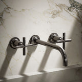 Purist® Wall-mount bathroom sink faucet trim with Cross handles, 1.2 gpm