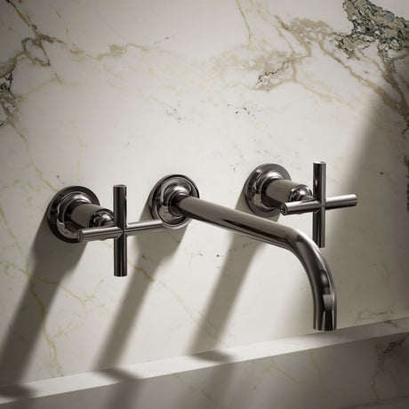 Purist® Wall-mount bathroom sink faucet trim with Cross handles, 1.2 gpm