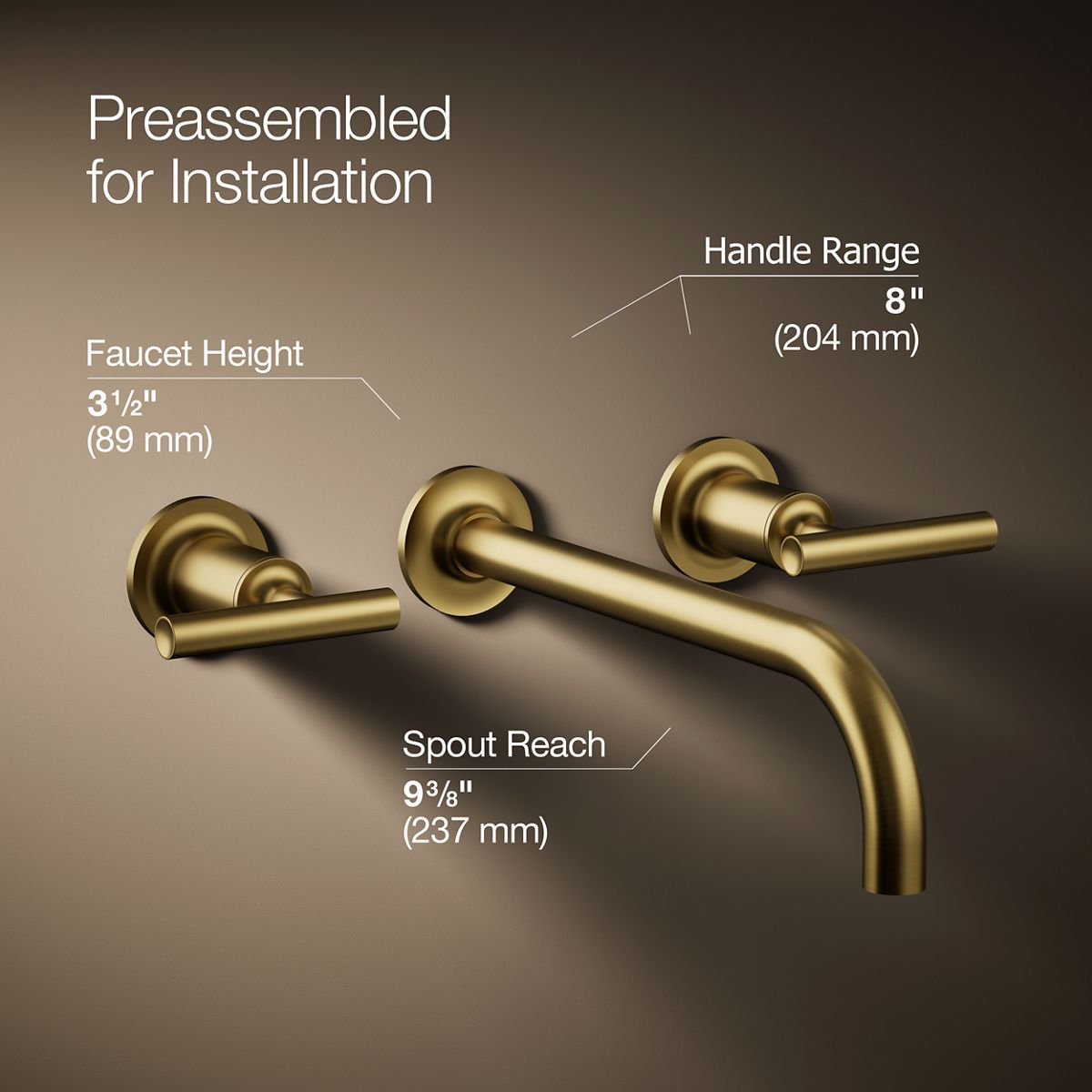 Purist® Wall-mount bathroom sink faucet trim with Lever handles, 1.2 gpm