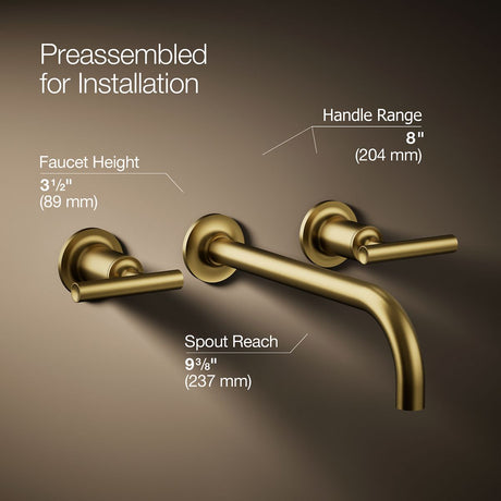 Purist® Wall-mount bathroom sink faucet trim with Lever handles, 1.2 gpm
