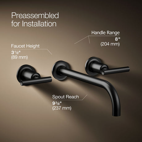Purist® Wall-mount bathroom sink faucet trim with Lever handles, 1.2 gpm