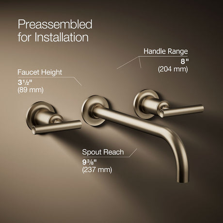 Purist® Wall-mount bathroom sink faucet trim with Lever handles, 1.2 gpm