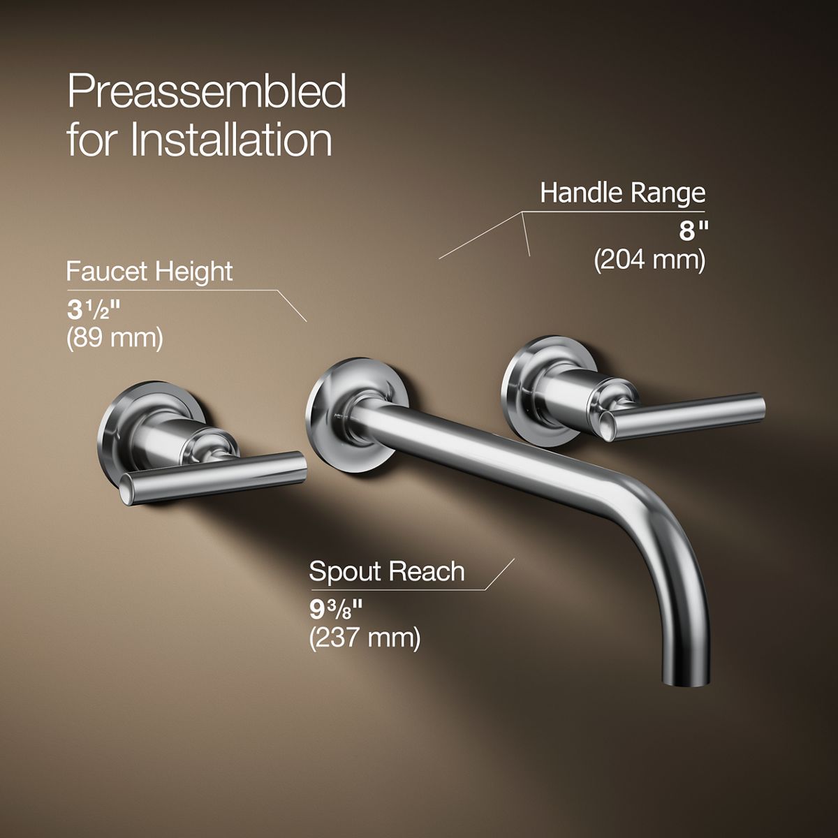 Purist® Wall-mount bathroom sink faucet trim with Lever handles, 1.2 gpm