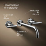 Purist® Wall-mount bathroom sink faucet trim with Lever handles, 1.2 gpm