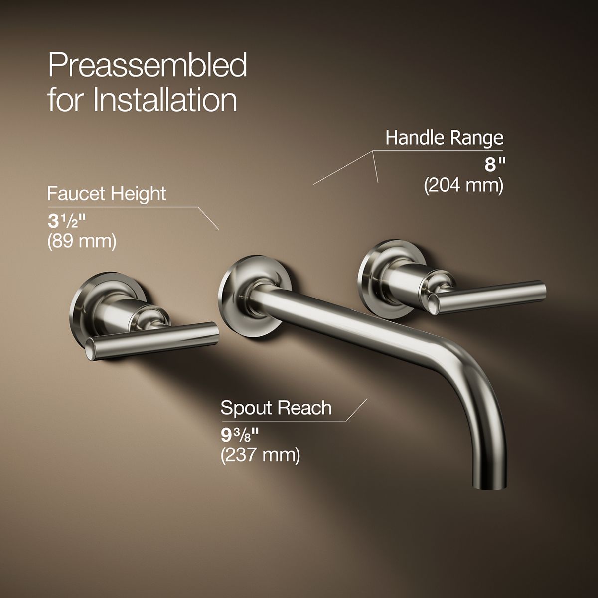 Purist® Wall-mount bathroom sink faucet trim with Lever handles, 1.2 gpm