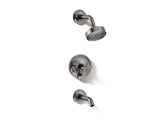 Purist® Rite-Temp® bath and shower trim kit with push-button diverter and cross handle, 2.5 gpm
