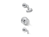 Purist® Rite-Temp® bath and shower trim kit with push-button diverter and cross handle, 2.5 gpm