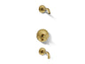 Purist® Rite-Temp® bath and shower trim kit with push-button diverter and cross handle, without showerhead