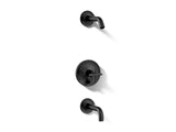 Purist® Rite-Temp® bath and shower trim kit with push-button diverter and cross handle, without showerhead