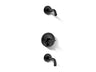Purist® Rite-Temp® bath and shower trim kit with push-button diverter and cross handle, without showerhead