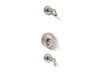 Purist® Rite-Temp® bath and shower trim kit with push-button diverter and cross handle, without showerhead