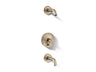 Purist® Rite-Temp® bath and shower trim kit with push-button diverter and cross handle, without showerhead