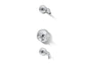 Purist® Rite-Temp® bath and shower trim kit with push-button diverter and cross handle, without showerhead