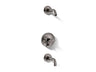 Purist® Rite-Temp® bath and shower trim kit with push-button diverter and cross handle, without showerhead