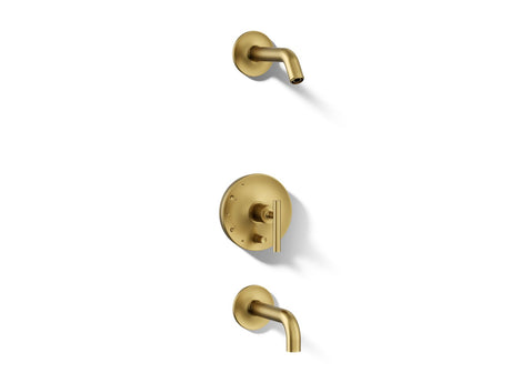 Purist® Rite-Temp® bath and shower trim kit with push-button diverter and lever handle, without showerhead