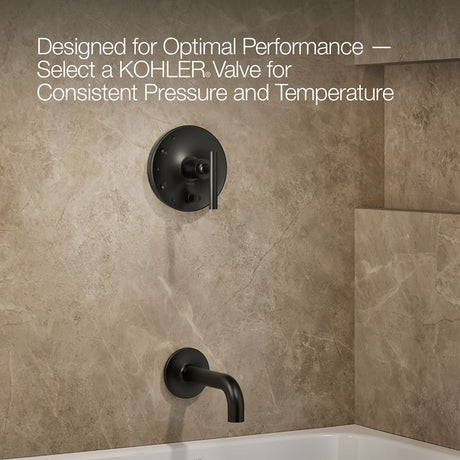 Purist® Rite-Temp® bath and shower trim kit with push-button diverter and lever handle, without showerhead