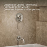 Purist® Rite-Temp® bath and shower trim kit with push-button diverter and lever handle, without showerhead