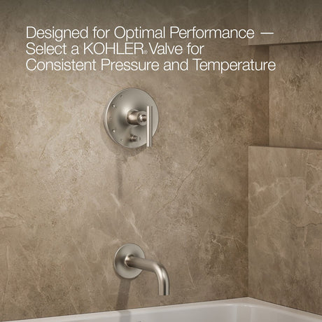 Purist® Rite-Temp® bath and shower trim kit with push-button diverter and lever handle, without showerhead