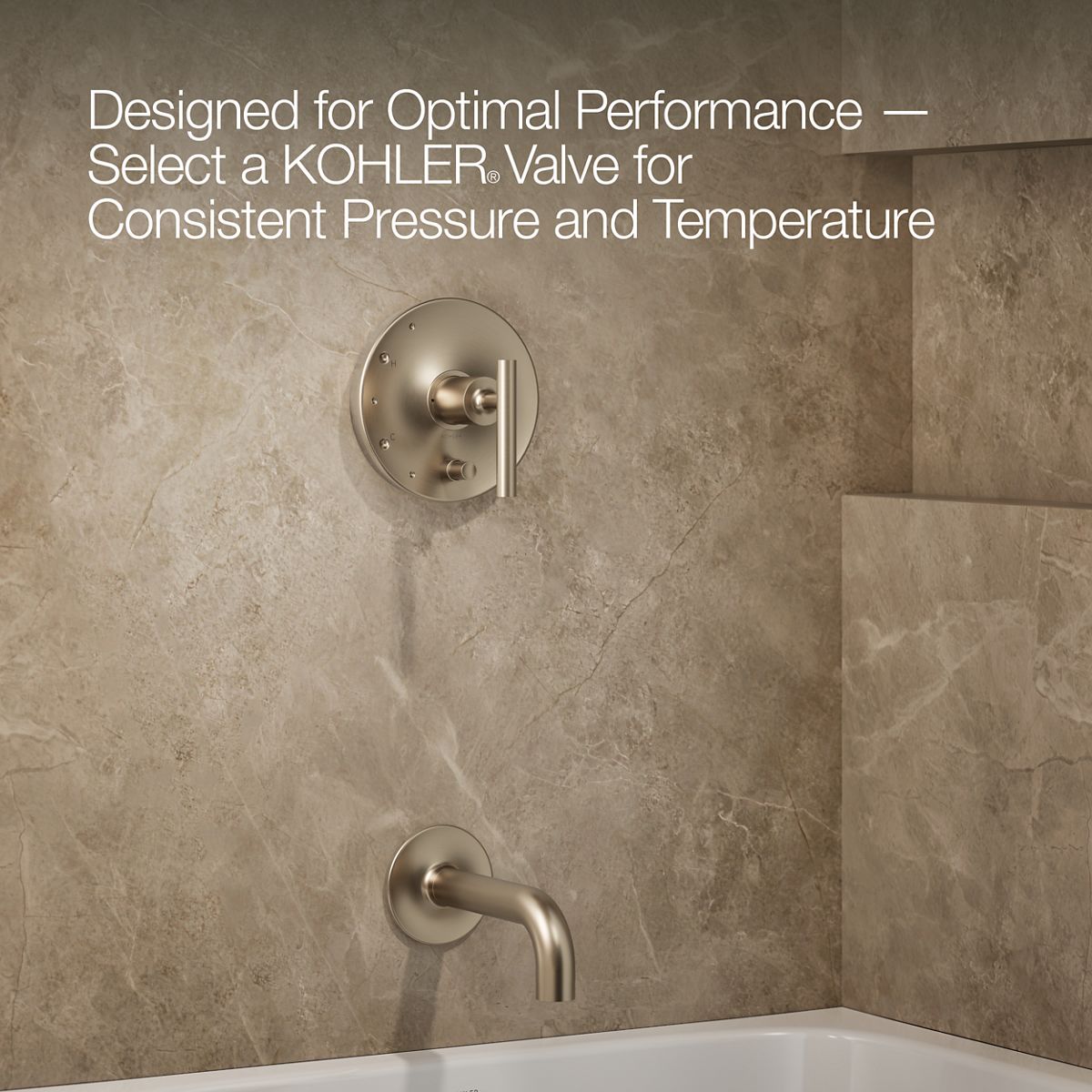 Purist® Rite-Temp® bath and shower trim kit with push-button diverter and lever handle, without showerhead