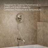 Purist® Rite-Temp® bath and shower trim kit with push-button diverter and lever handle, without showerhead