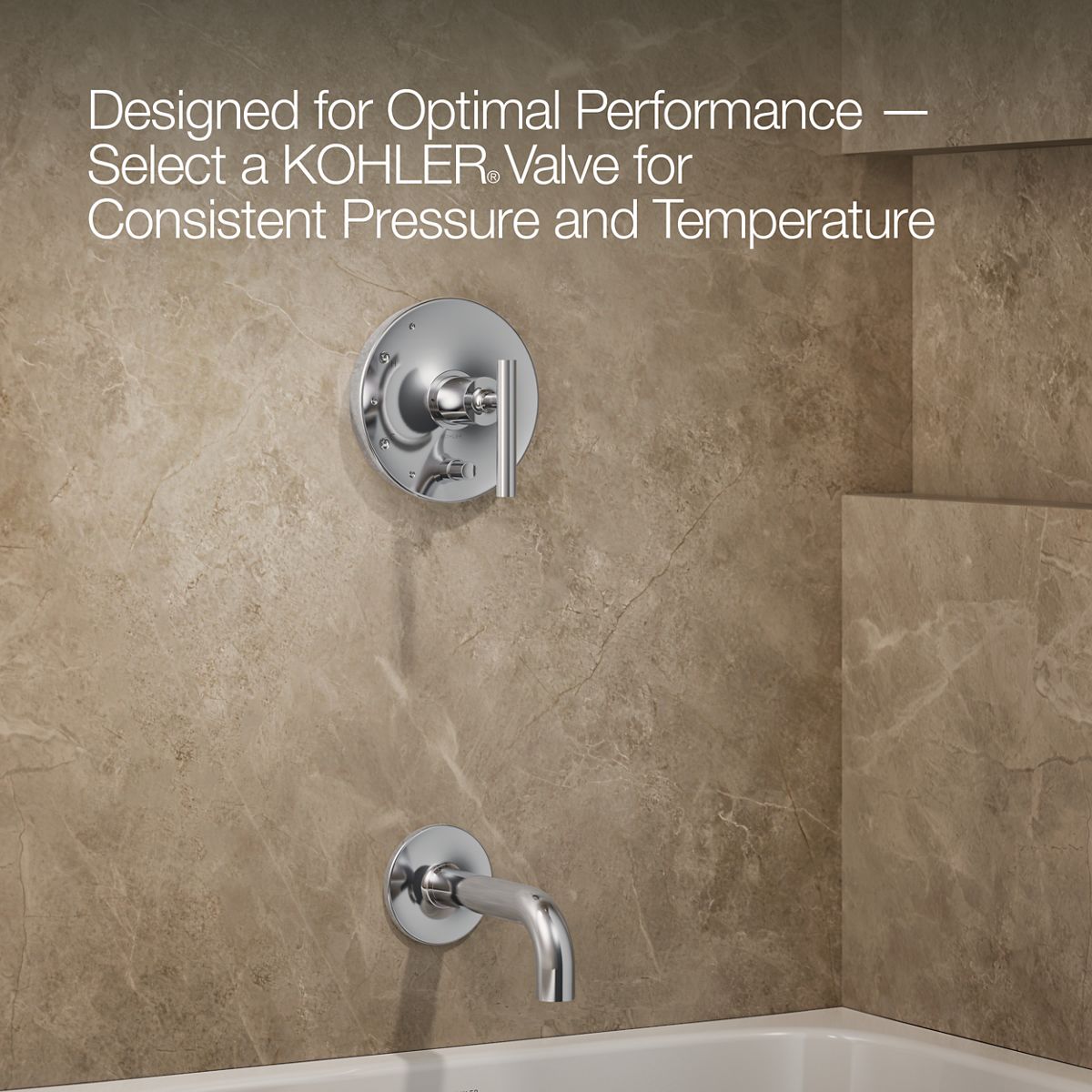 Purist® Rite-Temp® bath and shower trim kit with push-button diverter and lever handle, without showerhead