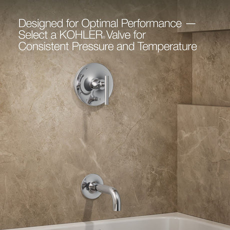 Purist® Rite-Temp® bath and shower trim kit with push-button diverter and lever handle, without showerhead