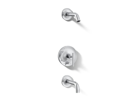 Purist® Rite-Temp® bath and shower trim kit with push-button diverter and lever handle, without showerhead